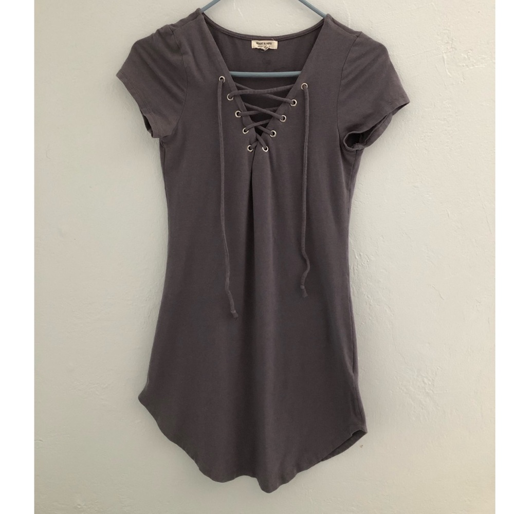 Gray Short Sleeve Dress